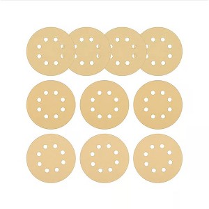 Greenworks 5" Random Orbital Sand Paper Assortment 10pc Grit: 4x80 3x120 and 3x220 Grit - 1 of 3