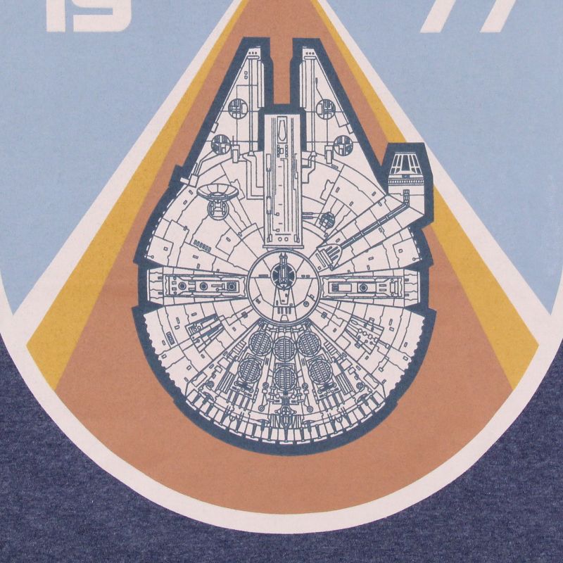 Star Wars Men's Millennium Falcon 1977 Licensed Graphic Adult T-Shirt, 3 of 5