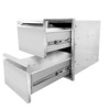 Outdoor Kitchen Drawers, Stainless Steel Flush Mount BBQ Drawers with Grooved Handle,for Outdoor Kitchen Island or Patio Grill Station, 2-Layer - 2 of 4