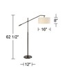 Possini Euro Design Modern Floor Lamp with USB Port 62 1/2" Tall Oil Rubbed Bronze Boom Arm Brown Drum Shade for Living Room House - image 4 of 4