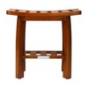 Oceanstar Solid Wood Spa Shower Bench with Storage Shelf, Teak Color Finish - 2 of 4