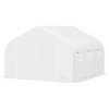 Outsunny 11.5' x 9.8' x 6.5' Outdoor Walk-In Tunnel Greenhouse Hot House with Roll-up Windows, Zippered Door, PE Cover, White - 4 of 4