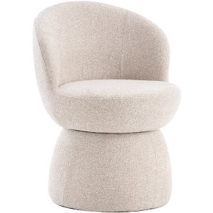YOUNIKE Boucle Fabric Swivel Accent Chair Modern Upholstered Barrel Chair 22" Wide Living Room Chair Single Sofa Chair - 1 of 4