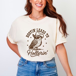 Simply Sage Market Hootin' Leads To Hollerin' Owl Garment Dyed Tee - 1 of 4