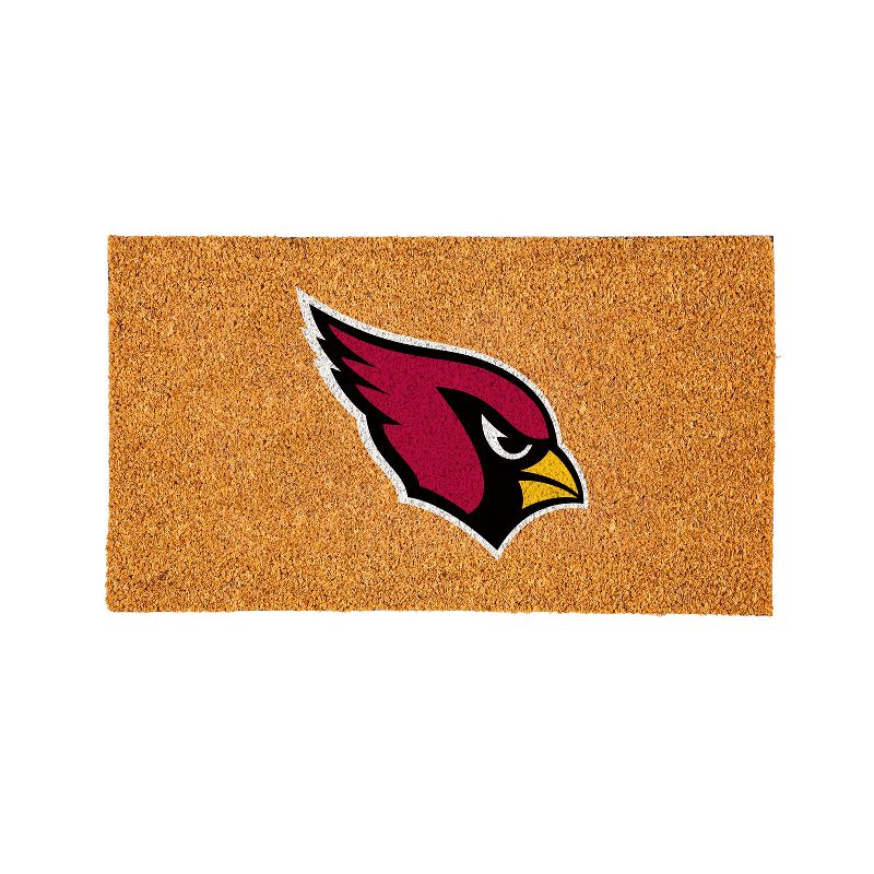Evergreen NFL Arizona Cardinals Logo Natural Coir 28 x 16 Inches Indoor Outdoor Doormat, 1 of 7