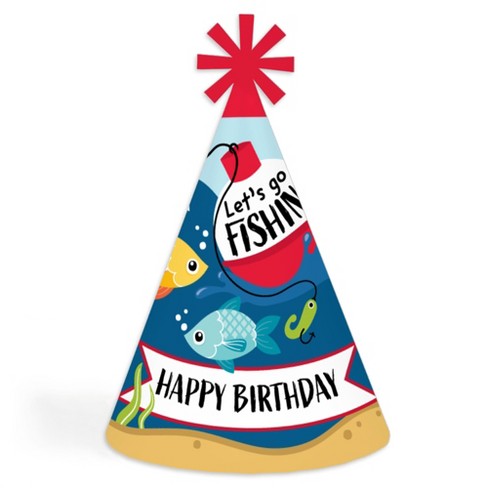 Big Dot Of Happiness Let's Go Fishing - Cone Happy Birthday Party Hats For  Kids And Adults - Set Of 8 (standard Size) : Target
