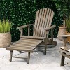 Foldable Acacia Wood Patio Accent Chair With Extendable Leg Rest,Stackable Arm Rest,Slatted Seat And Back,Patio Chair Outdoor -Maison Boucle - 2 of 4