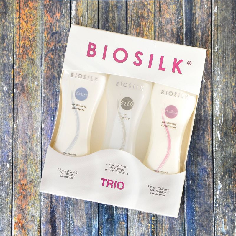 Biosilk Silk Therapy Trio - Shampoo, Conditioner &#38; Leave In Treatment - 21 fl oz, 4 of 5
