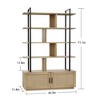 Rattan Bookshelf 71.1" Tall Industrial Bookcase with  5 Open Display Shelves and Metal Frame for Living Room, Modern Home Storage Solution - 2 of 4