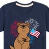 Boys' - Instant Message - Quokka with American Flag & Fireworks Short Sleeve Graphic T-Shirt - 2 of 4