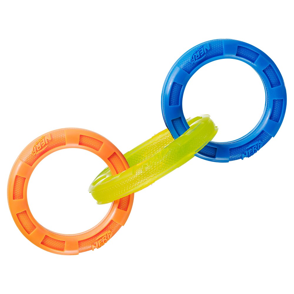 Nerf 3 Ring Tug Dog Toy - Blue, 2 Pack