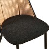 Hrinhom Set of 2 Natural Rattan Dining Chair, Upholstered Kitchen Dining Chair, Metal Legs - 3 of 4