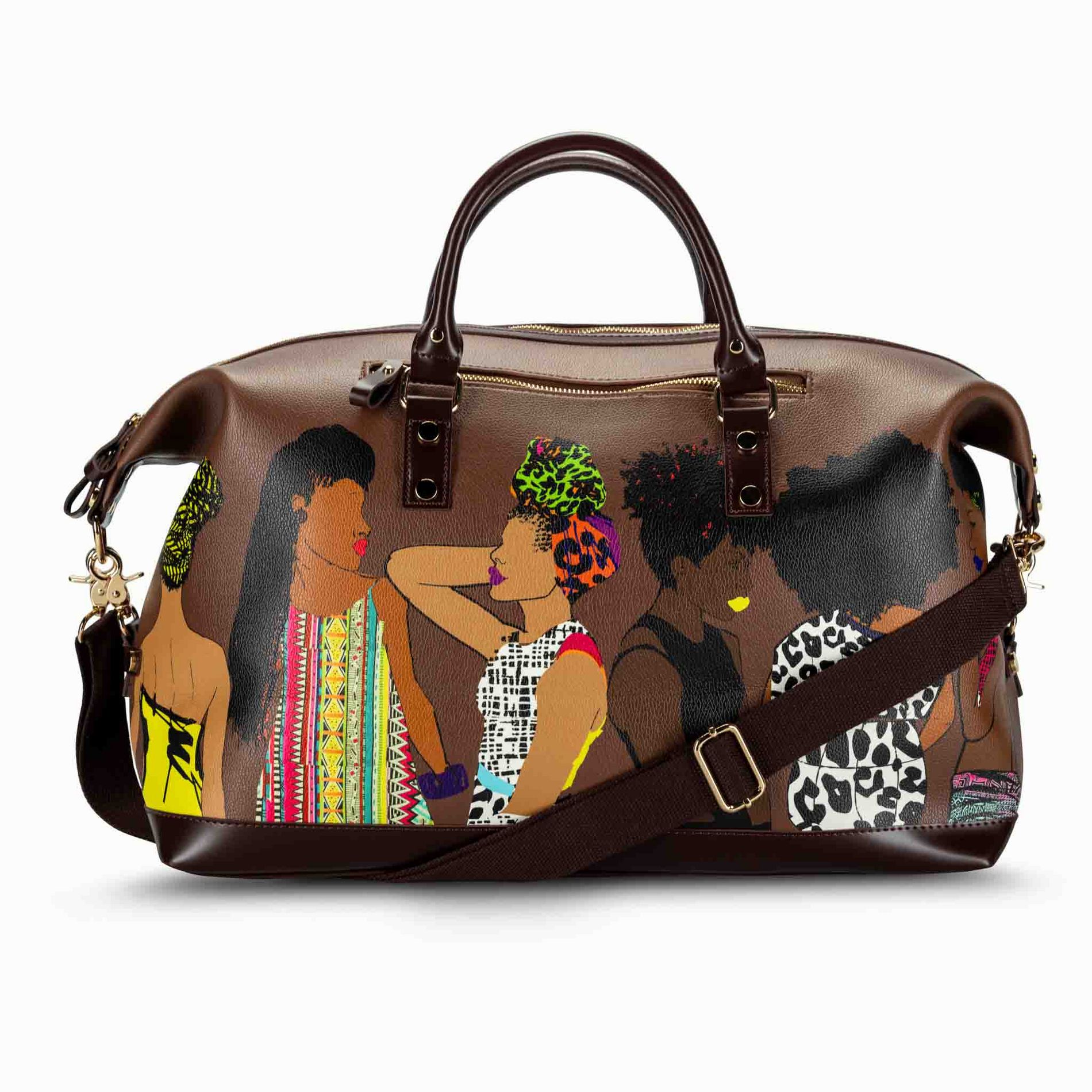 Pardon My Fro | Squad Espresso Weekender Travel Bag, CHOCOLATE