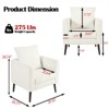 TiramisuBest Modern Chenille Accent Chair Mid-Century Fabric Lounge Chair Pillow Wood Legs Anti-Slip Footpad Living Room Bedroom - 3 of 4