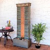 Sunnydaze 48"H Electric Natural Slate with Copper Accents Rippled Column Outdoor Water Fountain with LED Spotlight - 4 of 4