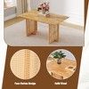 Syemin End Tables, Solid Wood Dining Table with Imitation Rattan for Dining Room Living Room Office, Brown, 59"*35.4"*30" - 2 of 4