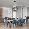 PAKOKULA Modern Industrial 18.1 in. 4-Light Black Geometric Chandelier with Clear Crystal Shades - 4 of 4