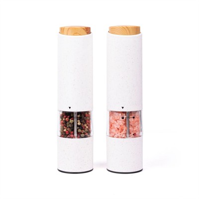 Set of 2 Electric Salt and Pepper Grinders, One-Hand Operated Salt and Pepper Grinder with Adjustable Coarseness,Kitchen Accessories