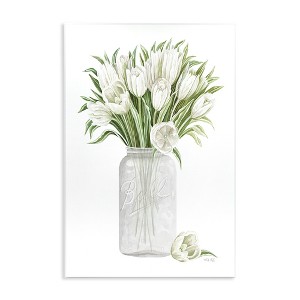Stupell Industries White Tulips Rustic Country Jar Falling Blooms Wall Plaque Art - 1 of 4