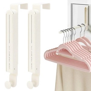 LunaLulinlk Over The Door Drying Rack Foldable Portable Over The Door Hooks Hanger with Towel Racks Travel Hangers 2 Pack White - 1 of 4