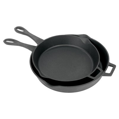 Bayou Classic Cast Iron 12in & 14in Skillet Set