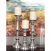 Set of 3 Traditional Aluminum Pillar Candle Holders - Olivia & May: Metal Candlestick Set, Indoor Decor - 2 of 4