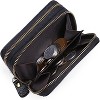 Hachikiko Women's Small Genuine Leather Wallet - RFID Blocking Double Zipper Credit Card Holder with ID Window,Black - 2 of 4