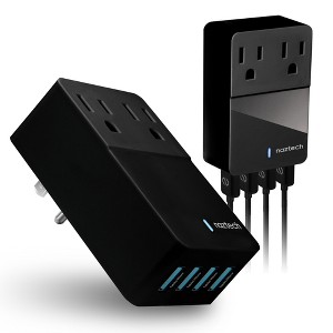 Naztech Fast 48W Multi-Device USB Charger with Dual AC Outlets | Black - 1 of 4