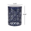 CAVINAS 2-Pack Cylindrical Shape Patio Side Table with Floral-inspired Pattern, Iron-cut Outdoor End Table for Patio, Patio End Tables/Outdoor Table - 3 of 4