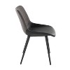 LumiSource Set of 2 Outlaw Two Tone Fabric Accent Chairs Black Metal/Black PU/Gray - 3 of 4