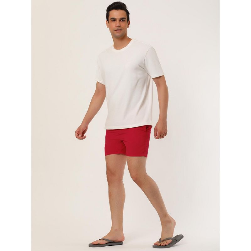 Lars Amadeus Men Summer Polyester with Side Pockets Beach Solid Color Shorts, 4 of 7