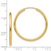 Black Bow Jewelry 2mm x 30mm 14k Yellow Gold Polished Round Endless Hoop Earrings - 4 of 4
