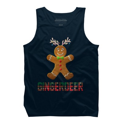 Men's Design By Humans Gingerbread Reindeer Matching Family Group Christmas Pajama By Forever9 Tank Top