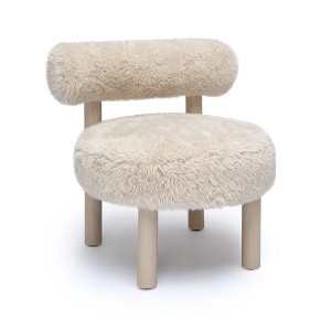 TOV Furniture Carmel Vegan Shearling Accent Chair Natural 24.7"W x 24.5"D x 27.4"H - 1 of 4
