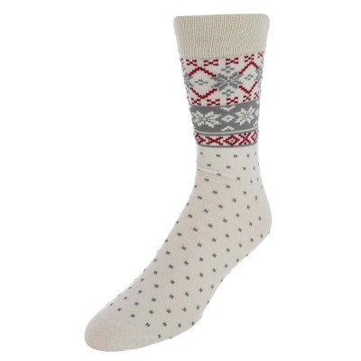 CTM Men's Crew Snowflake Christmas Novelty Sock (1 Pair)