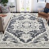 Washable Runner Rug Non Slip Vintage Floral Medallion Distressed Low Pile Carpet for Kitchen Laundry Entryway - 2 of 4