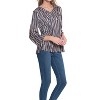 Women's Three Quarter Sleeve 2-button V-neck Band Top - Multiples - 2 of 4