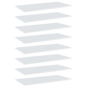vidaXL Bookshelf Boards 8 pcs High Gloss White 31.5 in.x11.8 in.x0.6 in. Engineered Wood - 1 of 4