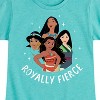 Girls' - Disney Princess - Moana Jasmine Pocahontas Mulan Royally Fierce Fitted Short Sleeve Graphic T-Shirt - 2 of 4