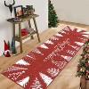 2x6 Christmas Hallway Runner Rug, Washable Low Pile Non-Slip Faux Wool Xmas Tree Carpet for Kitchen, Red - 3 of 4