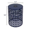 Metal Patio Accent Side Table With Built-In Solar Powered Light, Hollow-Out Design, Living Room Yard Balcony Garden Bedside Small Spaces - 2 of 4