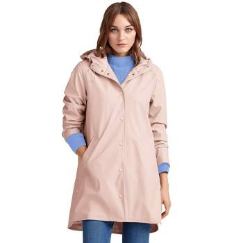 ellos Women's Plus Size Snap-Front Raincoat