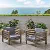 Christopher Knight Home Oana Outdoor Acacia Wood Club Chair with Cushion - 3 of 4