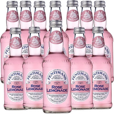Fentimans Botanically Brewed Rose Lemonade Sparkling Soda, 12 Pack, 9.3 fl oz Bottles – Premium Craft Soda/Mixer for Cocktails & Refreshing Drinks