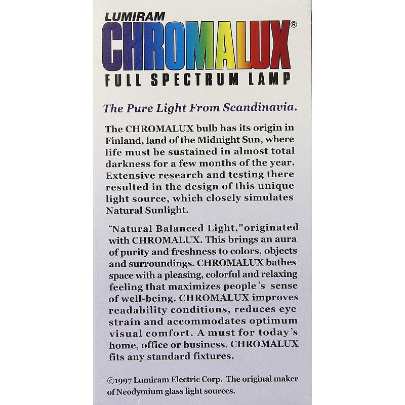 Lumiram Chromalux Full Spectrum Lamp Light Bulb 3 Way 50-100-150W Frosted - 1 ct, 2 of 5