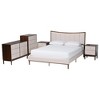 Baxton Studio Nikolai Mid-Century Channel Tufted Beige Fabric and Wenge Brown Wood 5-Piece Queen Bedroom Set - 2 of 4