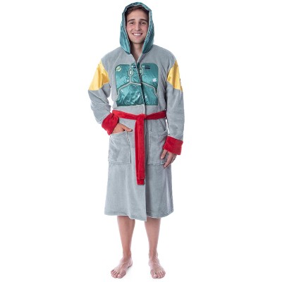 Star Wars Adult Boba Fett Bounty Hunter Fleece Robe Bathrobe For Men Women Multi