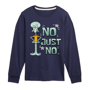 Boys' - SpongeBob SquarePants - No Just No Long Sleeve Graphic T-Shirt - 1 of 4