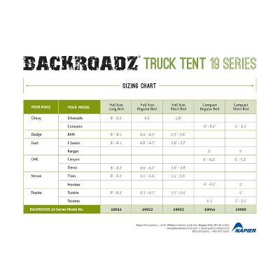 Napier Backroadz 13 Series Full Size Crew Cab 5.5-5.8' Truck Bed 2 Person Tent