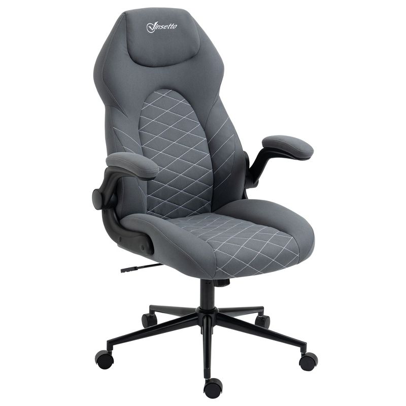 Vinsetto High Back Office Chair with Flip Up Armrests, Swivel Computer Chair with Adjustable Height and Tilt Function, 4 of 7